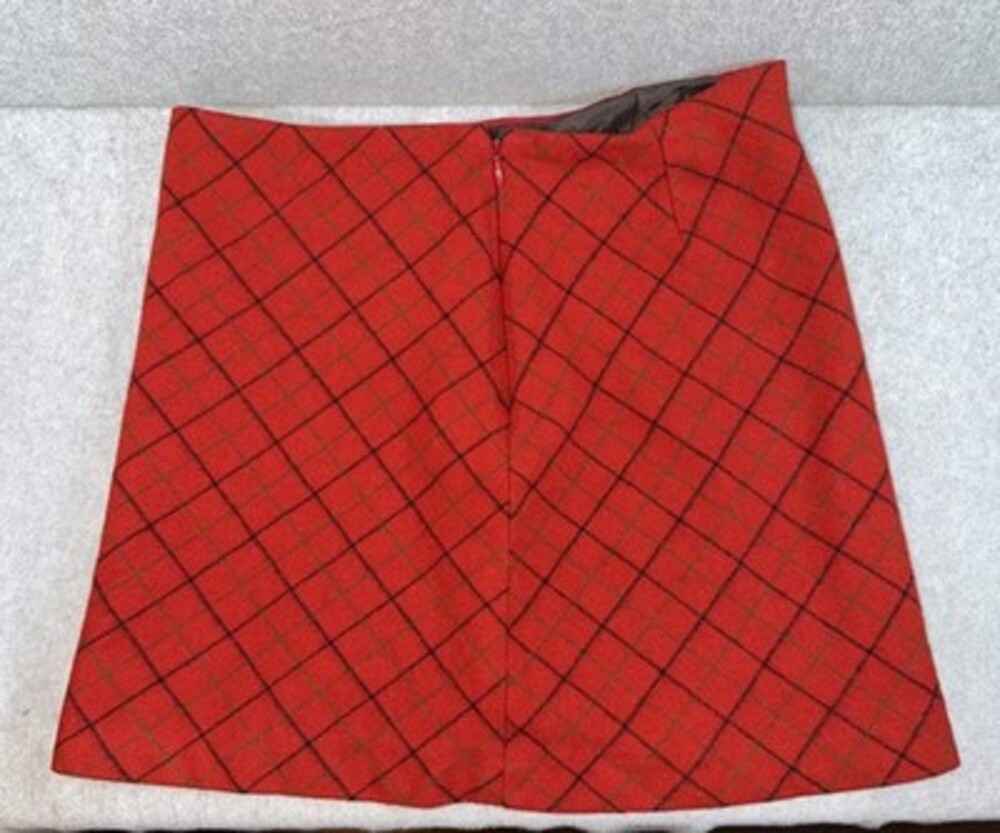 J.Crew Wool Mini Skirt Size 6 Holiday Preppy A-Line Red Plaid